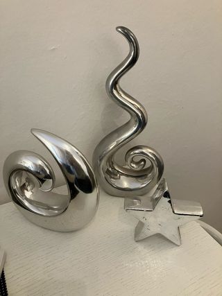 Set 3 Sculture Moderne Argento