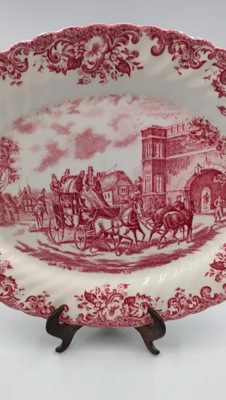 Fuente ovalada Johnson Brothers roja