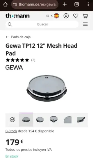 Pad Batería Electrónica Gewa Dual Zone 12