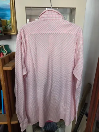 Camisa Lacoste cuadros rosa hombre