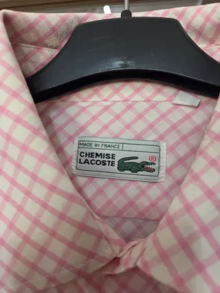 Camisa Lacoste cuadros rosa hombre