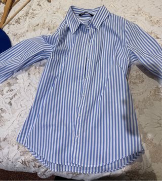 Camisa Zara Rayas Azul Blanco