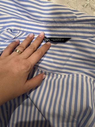 Camisa Zara Rayas Azul Blanco