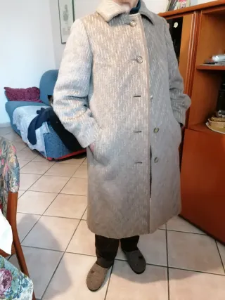 Cappotto in alpaca beige/grigio