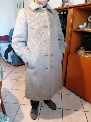 Cappotto in alpaca beige/grigio