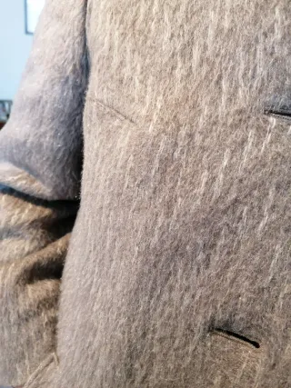 Cappotto in alpaca beige/grigio