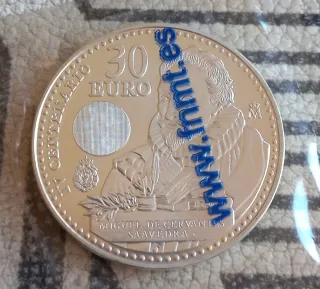 Moneda 30 Euro Plata Miguel de Cervantes. No envío