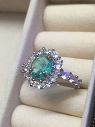 Anillo Plata con Piedra Verde