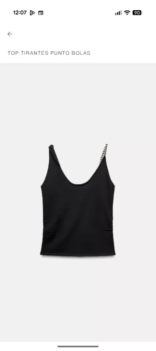 Top negro tirantes punto bolas