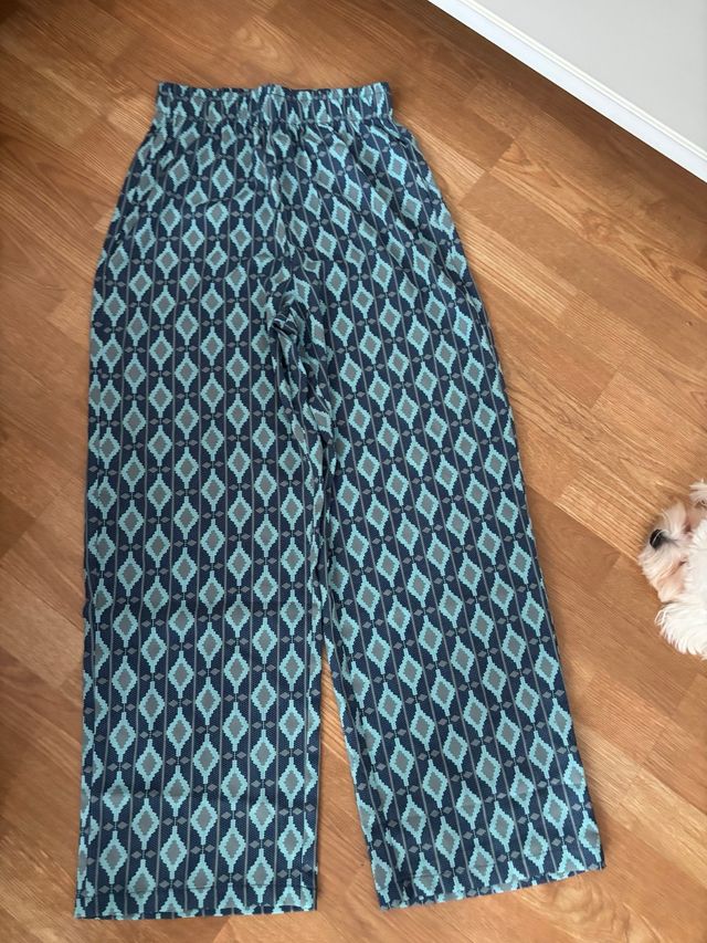 Pantalón ancho estampado rombos