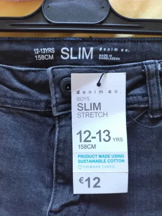 Pantalón vaquero negro niño T.12-13