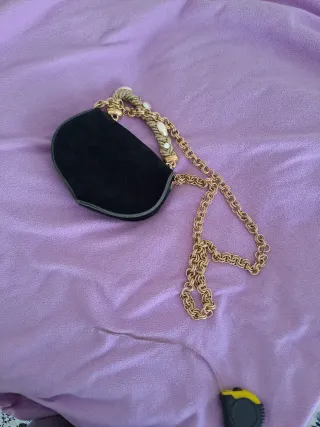 Bolso fiesta negro mariposas perlas