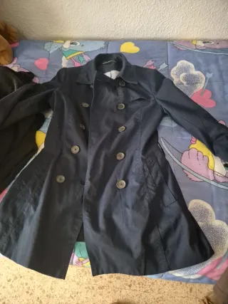 Gabardina azul mujer