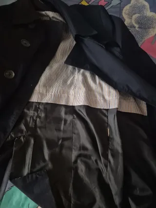 Gabardina azul mujer