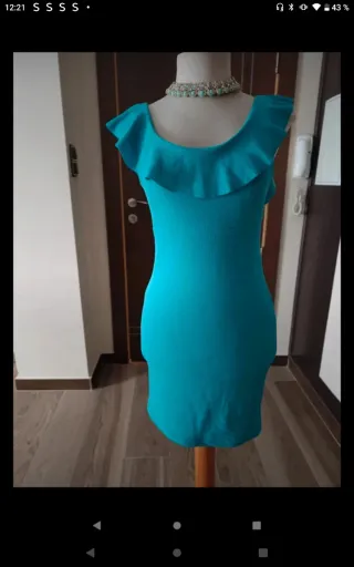 Vestido mini licra turquesa