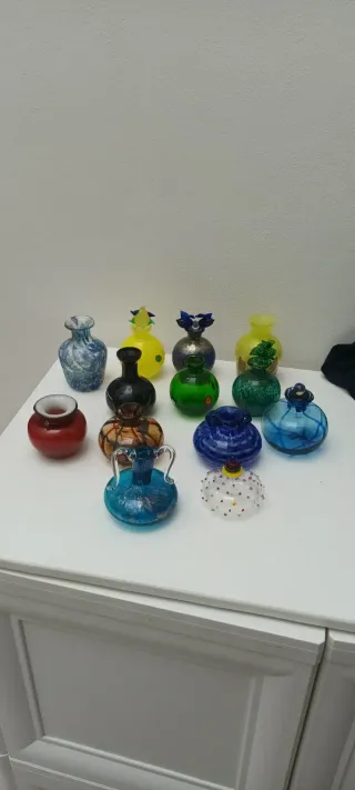 Collezione Vasi Murano Vetro Blu Trasparente