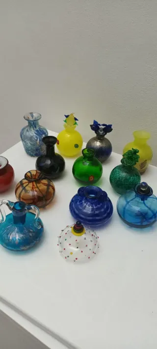 Collezione Vasi Murano Vetro Blu Trasparente