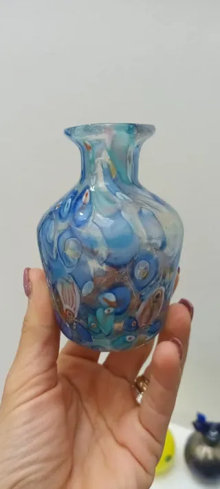 Collezione Vasi Murano Vetro Blu Trasparente