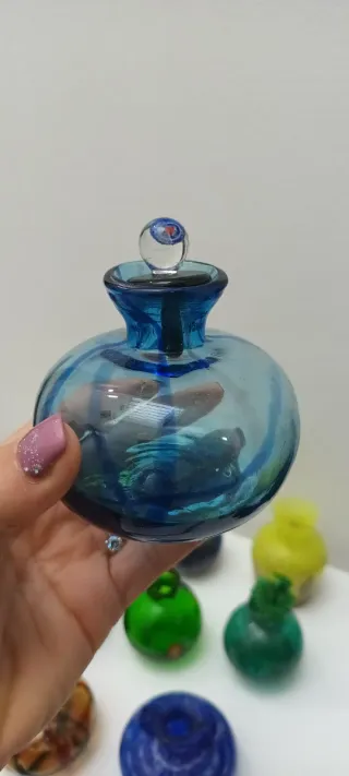 Collezione Vasi Murano Vetro Blu Trasparente