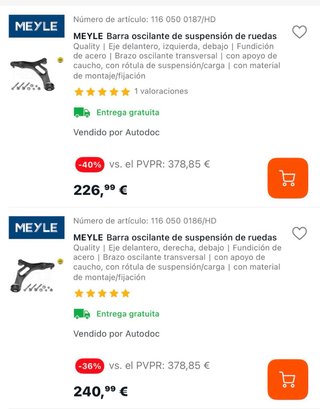 Brazos Suspensión Audi Q7 4L