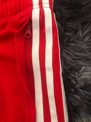 Pantalón Adidas Rojo Rayas Blancas