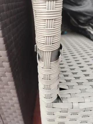 Sillón de exterior gris mimbre