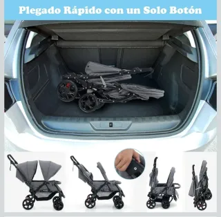 carrito gemelar plegable