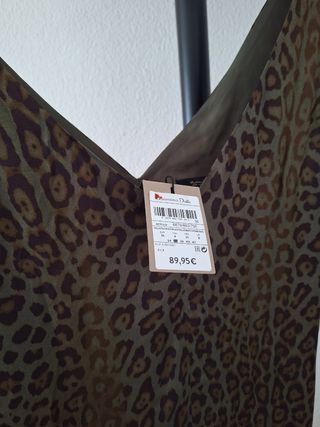 Vestido Massimo Dutti Seda Animal Print Talla S
