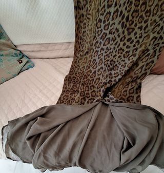 Vestido Massimo Dutti Seda Animal Print Talla S
