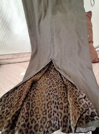 Vestido Massimo Dutti Seda Animal Print Talla S