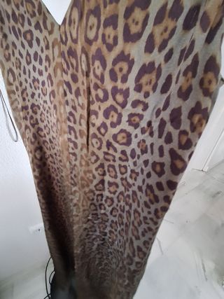 Vestido Massimo Dutti Seda Animal Print Talla S