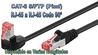 CABLE CAT-6 RJ 45-RJ45 ACODADO, NEGRO 2 m.