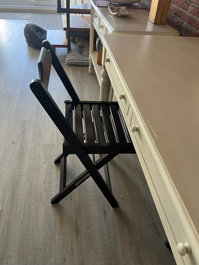 Silla plegable de madera maciza