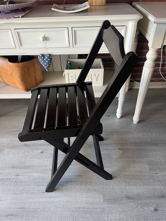 Silla plegable de madera maciza