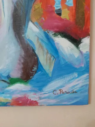 Pintura Mujer de espalda, lienzo óleo.