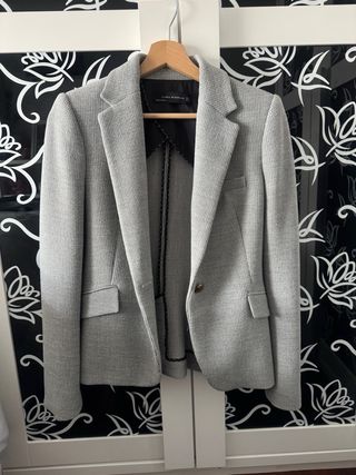 Blazer Zara Mujer Gris Invierno