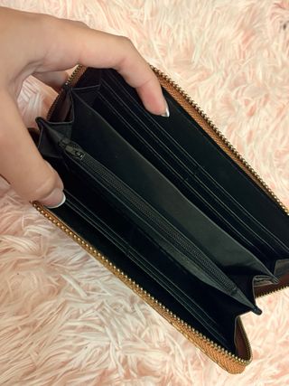 Portafoglio donna intrecciato marrone