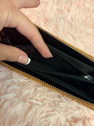 Portafoglio donna intrecciato marrone