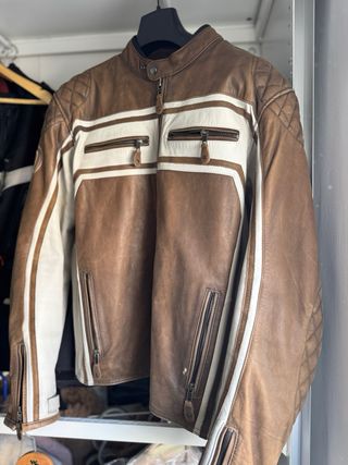 Chaqueta Cuero Harley-Davidson Marrón y Blanca