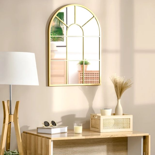 Espejo Decorativo Arco Dorado