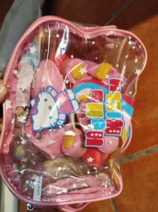 Patines conBolsa Hello Kitty transparente. T 28-30