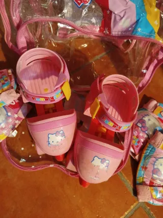 Patines conBolsa Hello Kitty transparente. T 28-30