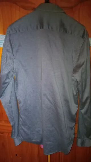 Camisa Zara Gris Manga Larga