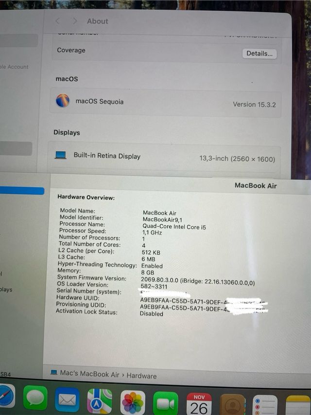 MacBook Air 13” 500 GB SSD i5