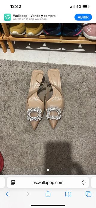 Zapatos Zara Talla 38 Beige Joya