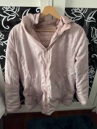 Chaqueta acolchada mujer rosa reversible
