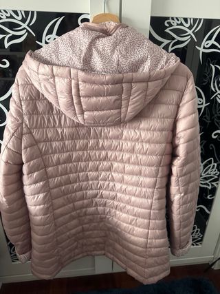 Chaqueta acolchada mujer rosa reversible