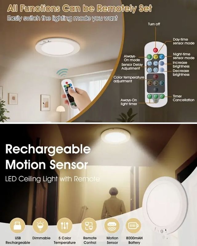 Plafón LED con Sensor de Movimiento PIR