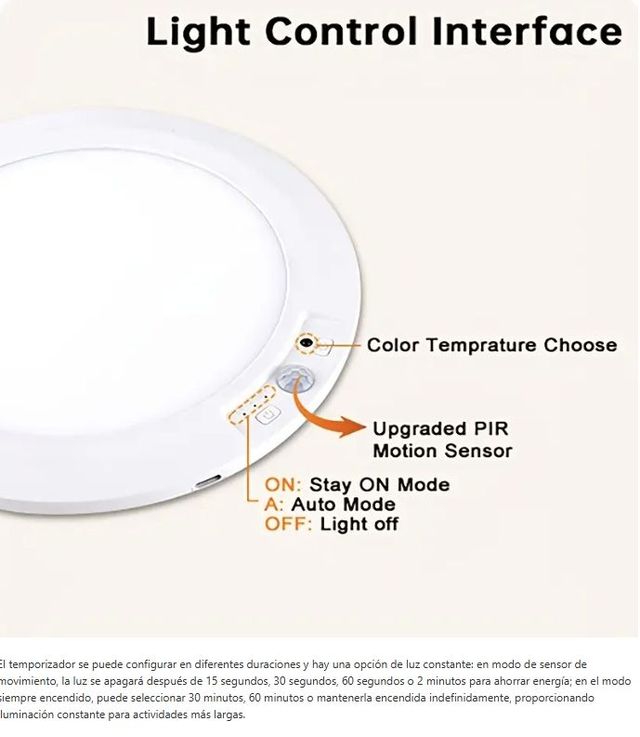 Plafón LED con Sensor de Movimiento PIR