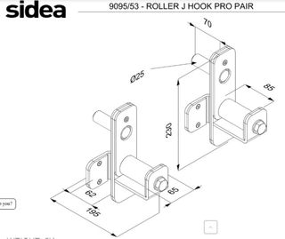 Pin Roller J Hook Pro (Sidea)